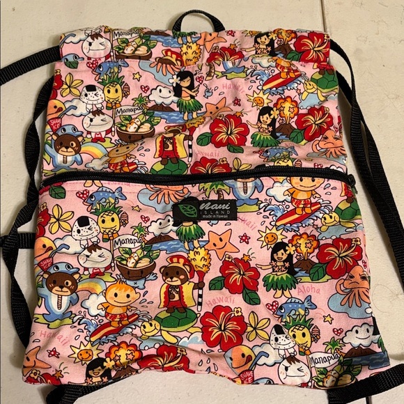 Nani island Other - Vibrant Kids Drawstring Backpack with Playful Characters